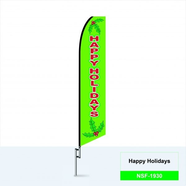 12ft Happy Holidays Christmas Tree Feather Flag Sale Outdoor Advertisement