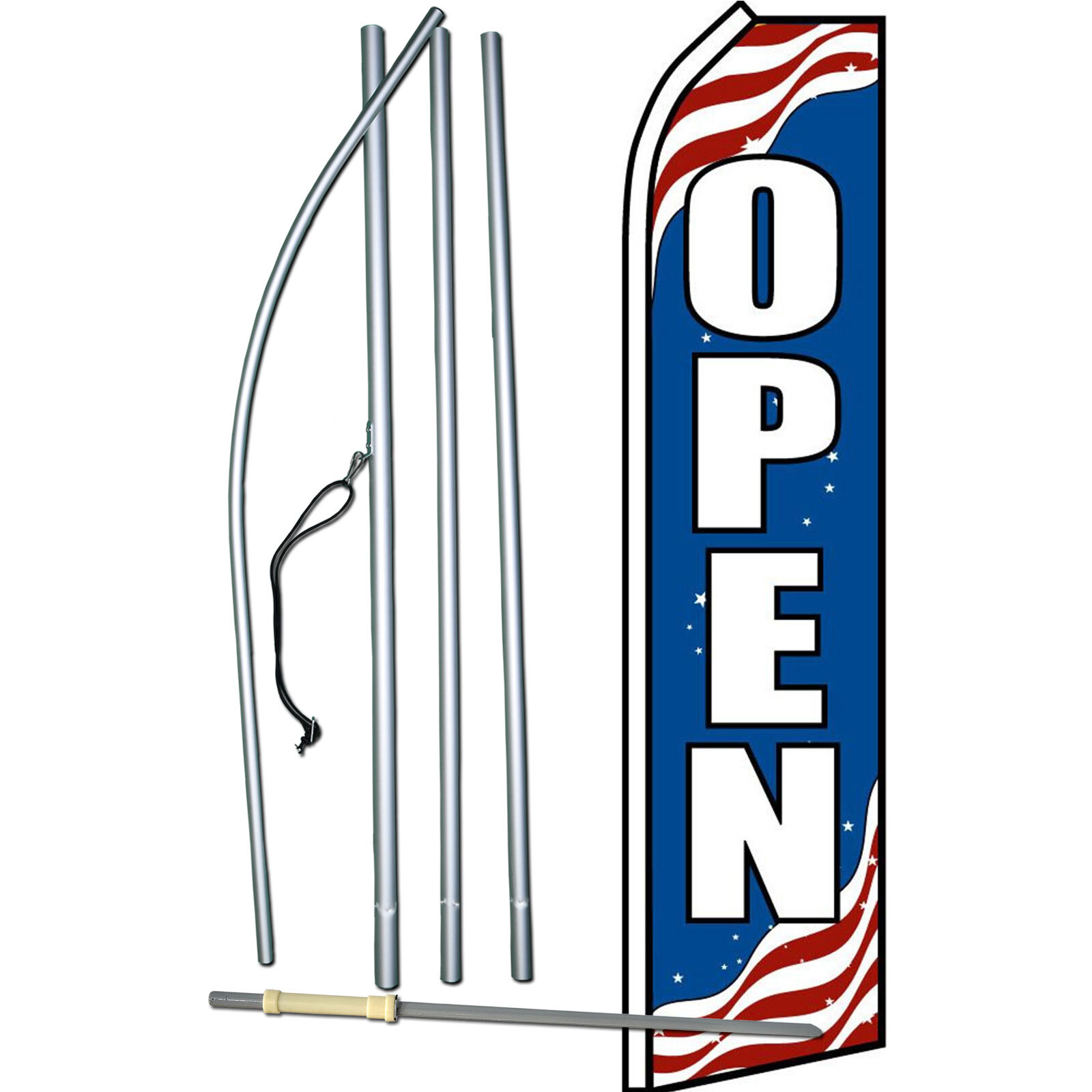 Open Patriotic Swooper Flag Kit