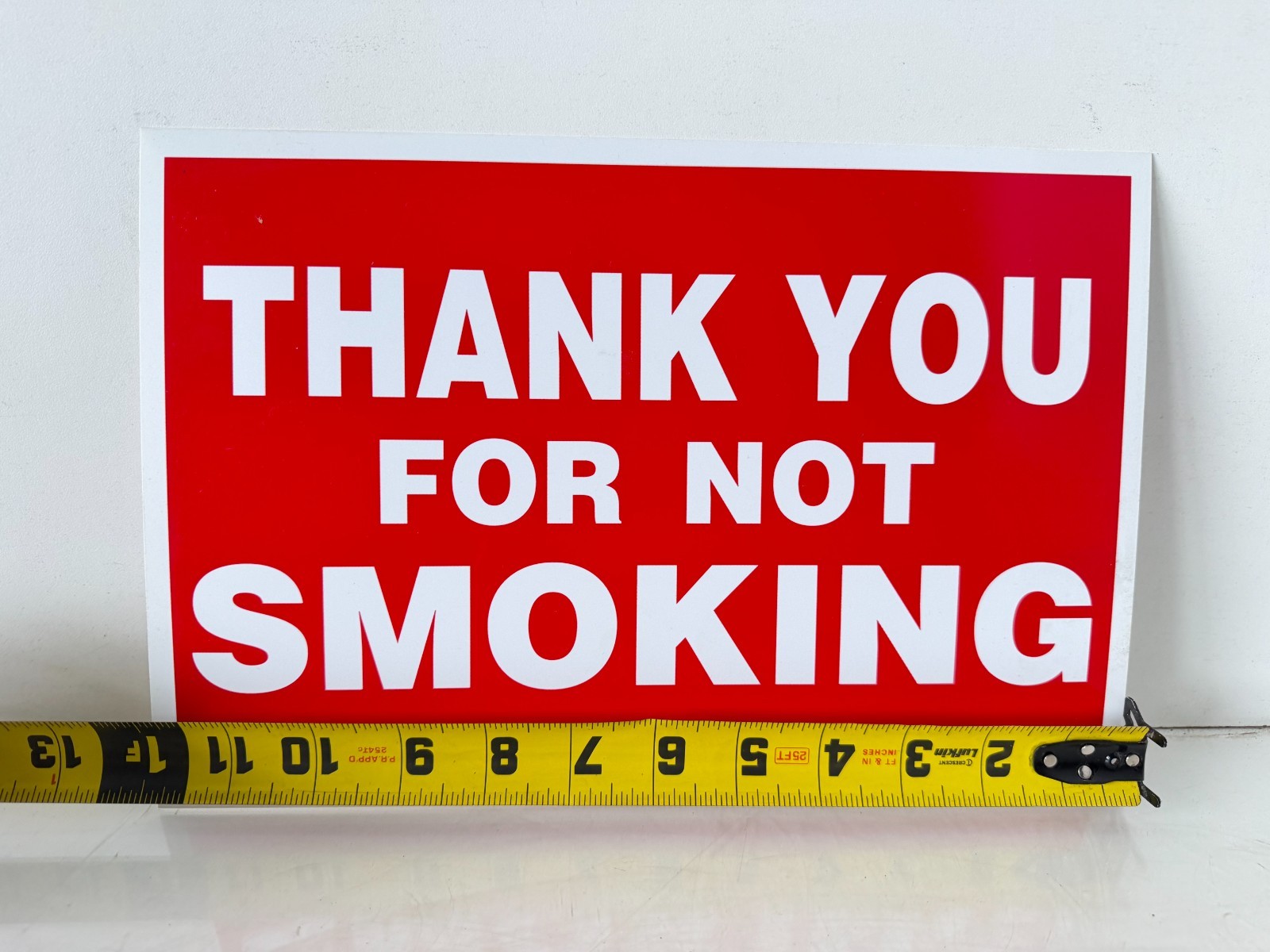 Lot Of 4 Black, Red & White Flexible Plastic “Thank You for not Smoking” Signs