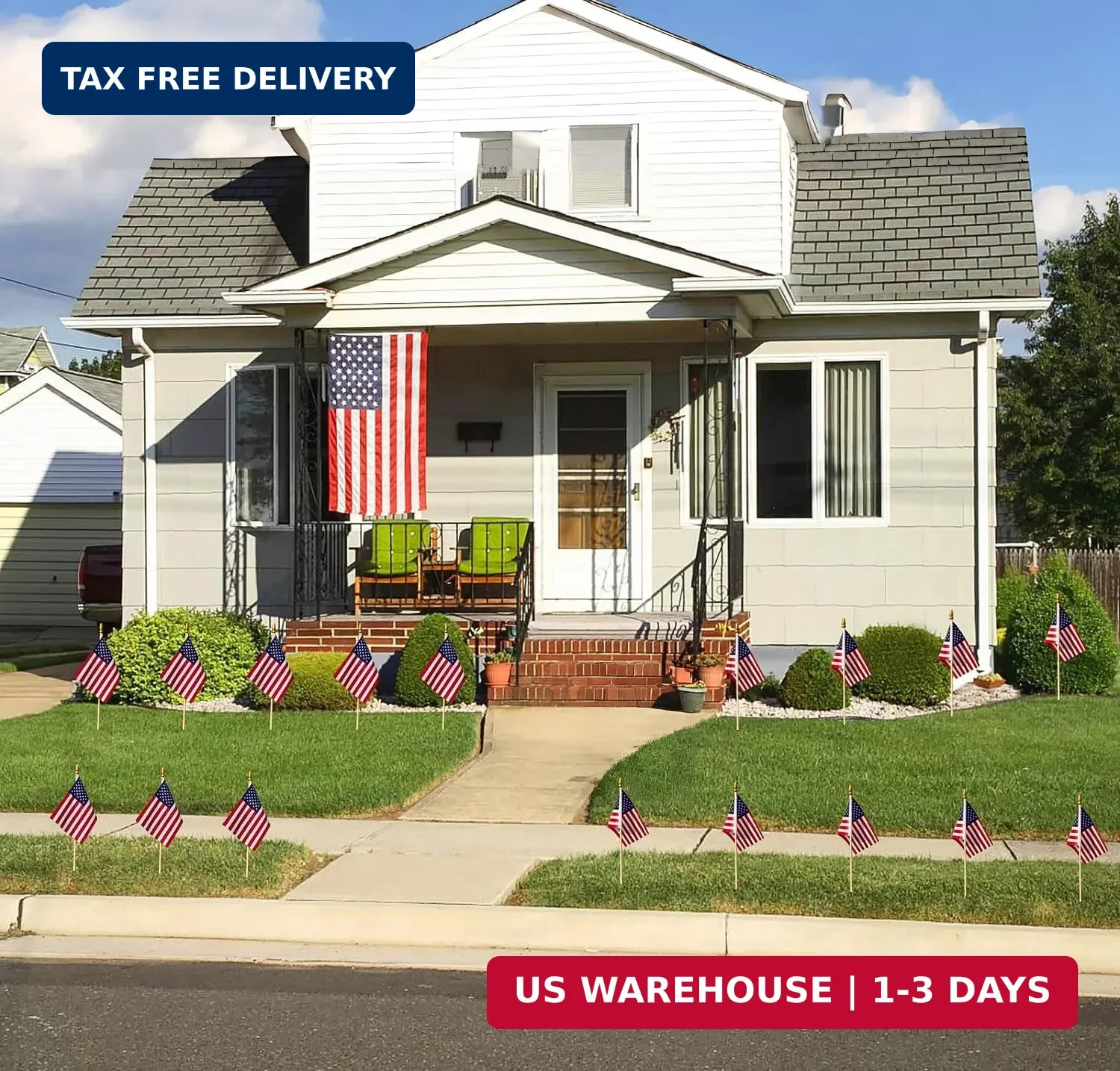 100 Pack 5×8 Inch Small American Flags on Stick,Mini/US Handheld Stick Flags wit