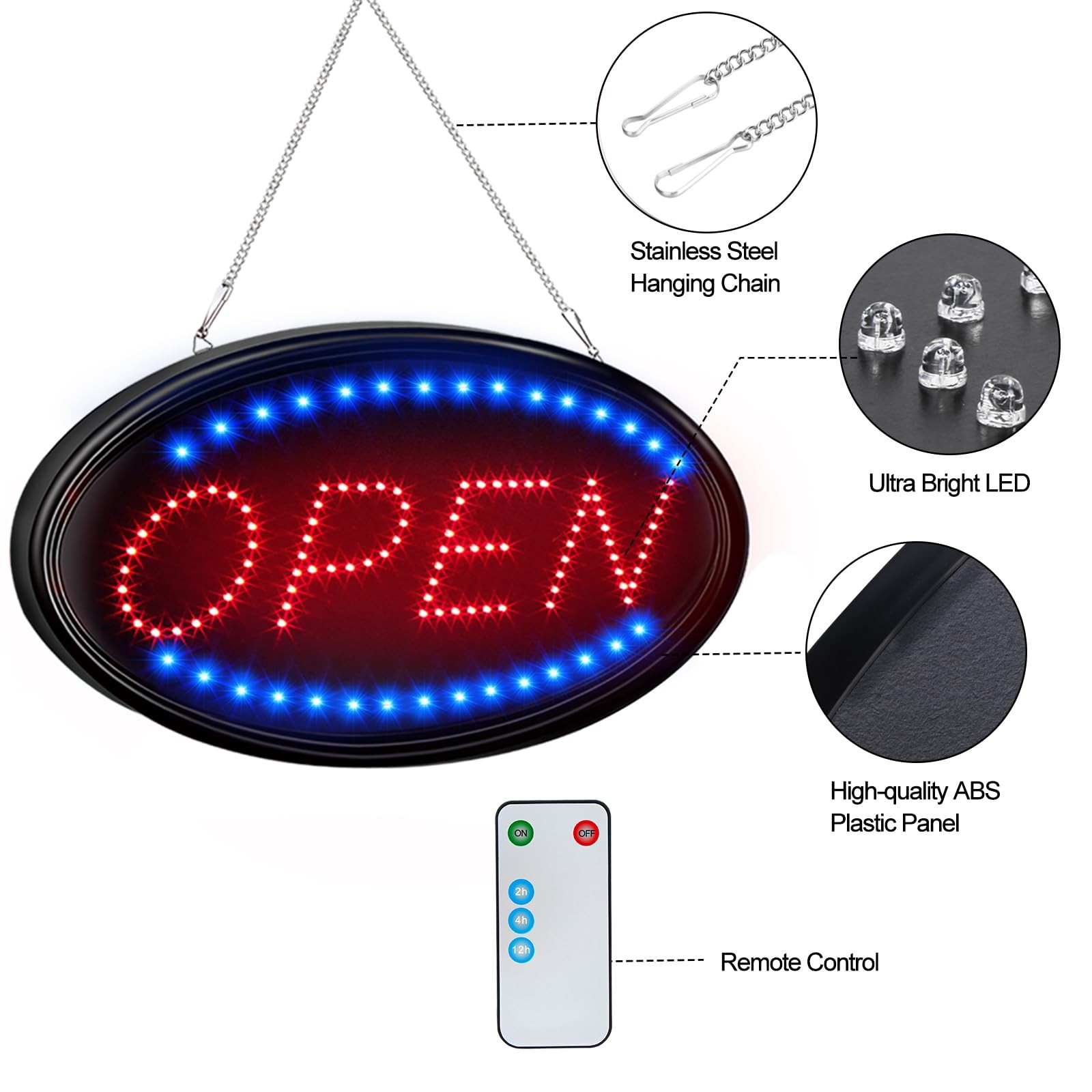 LED Open Sign, FITNATE Large 23×14 inch Business Open Sign with Remote Electr…