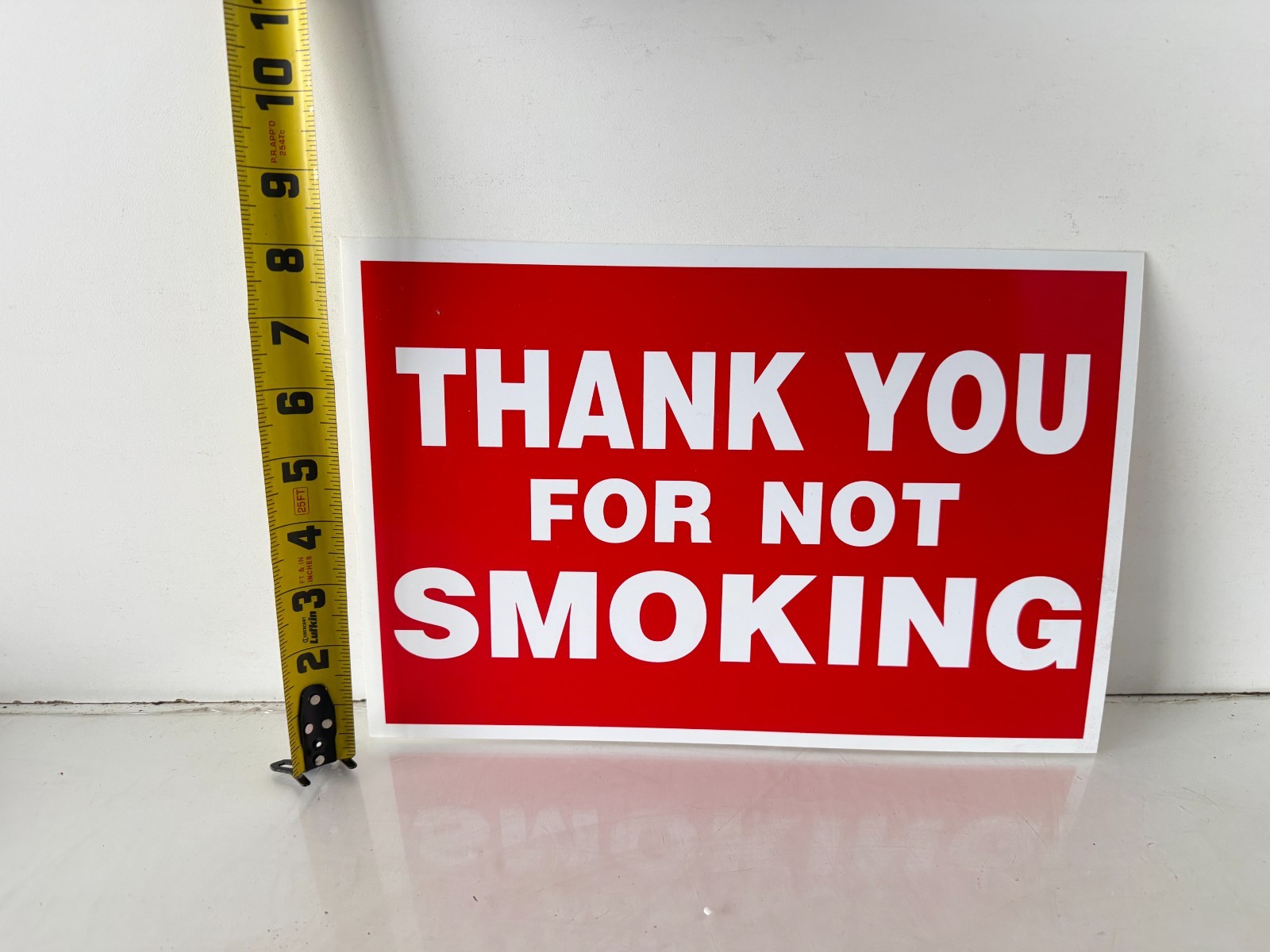 Lot Of 4 Black, Red & White Flexible Plastic “Thank You for not Smoking” Signs