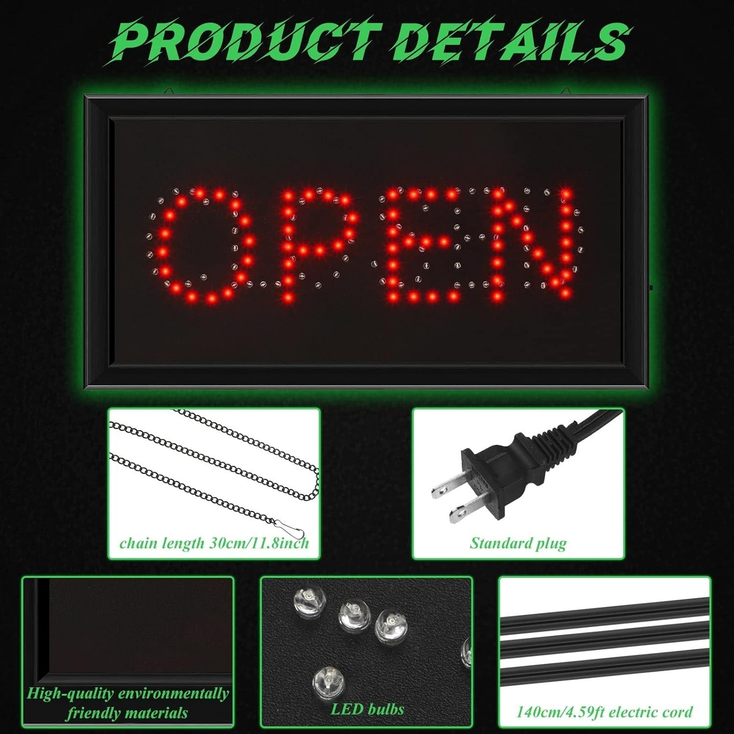 Open/Closed LED Sign Light Store Shop Business Sign Display Shop For Bar Store