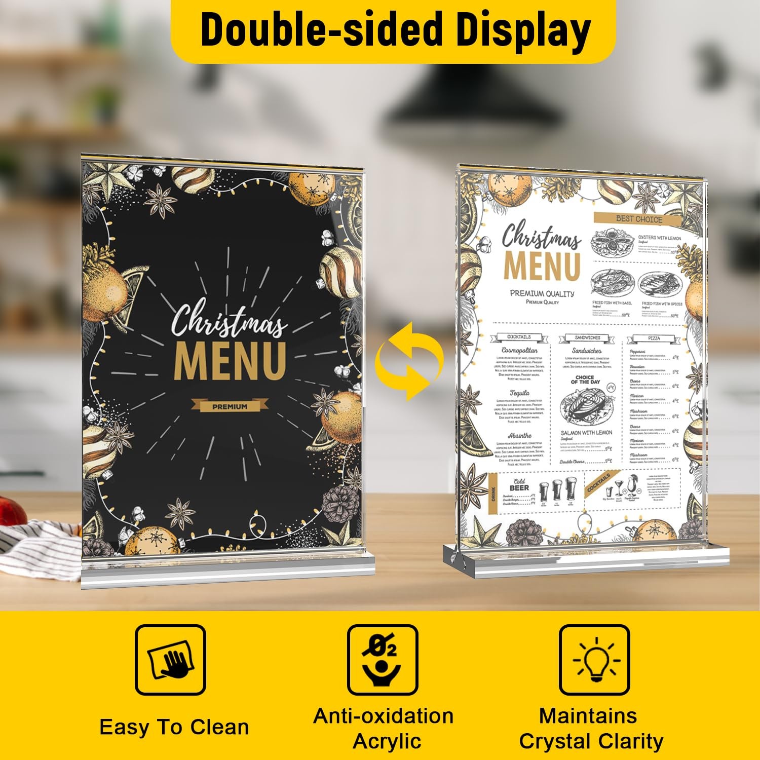 Dynta Acrylic Sign Holder 8.5 x 11 Inches 14 Pack Double Sided Clear