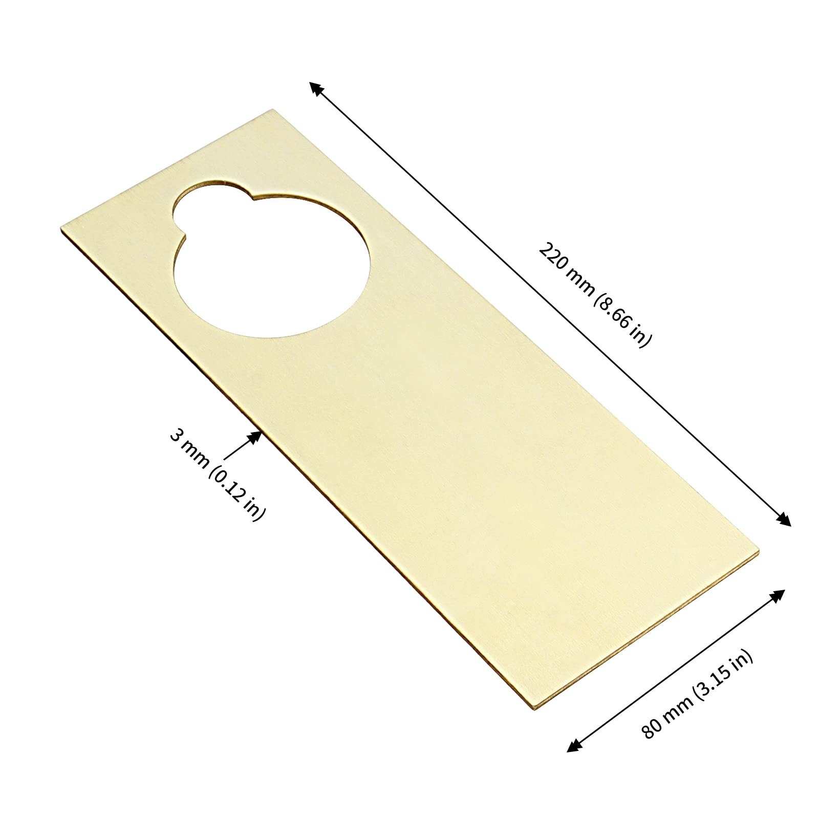 JAPCHET 50 PCS 8.6 x 3.1 x 0.1 Inches Unfinished Wooden Door Knob Hangers, Bl…