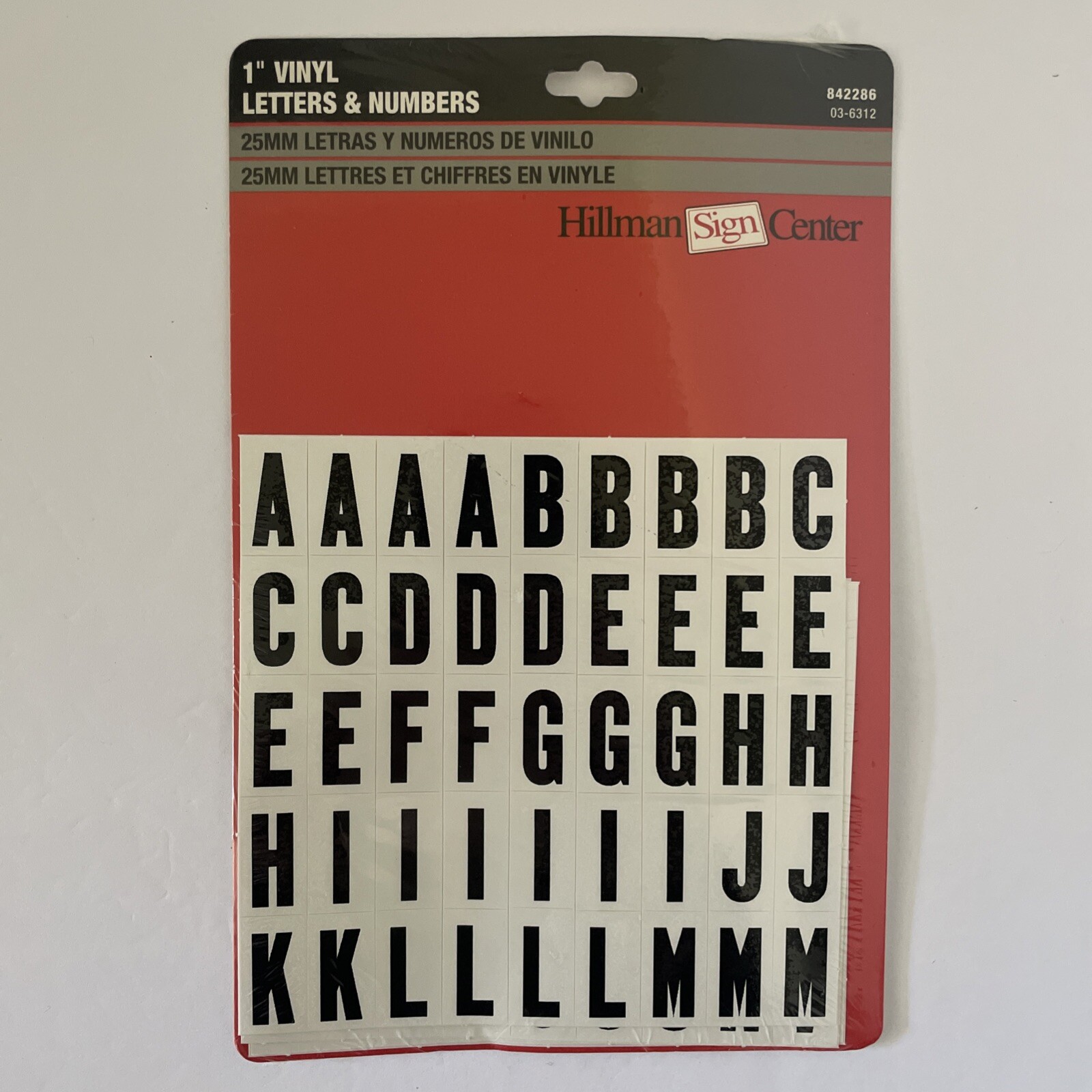 Hillman Sign Center 1” Vinyl Numbers Black On White Alphabet Characters NEW