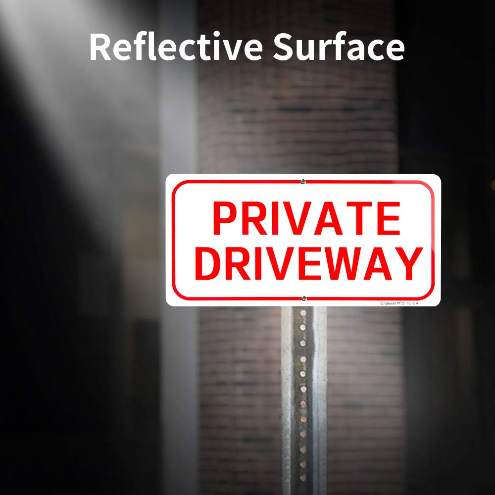 2 Pack Private Driveway Sign, 14&Prime;X 7&Prime; .04&Prime; Aluminum Reflective Sign Rust Free Al