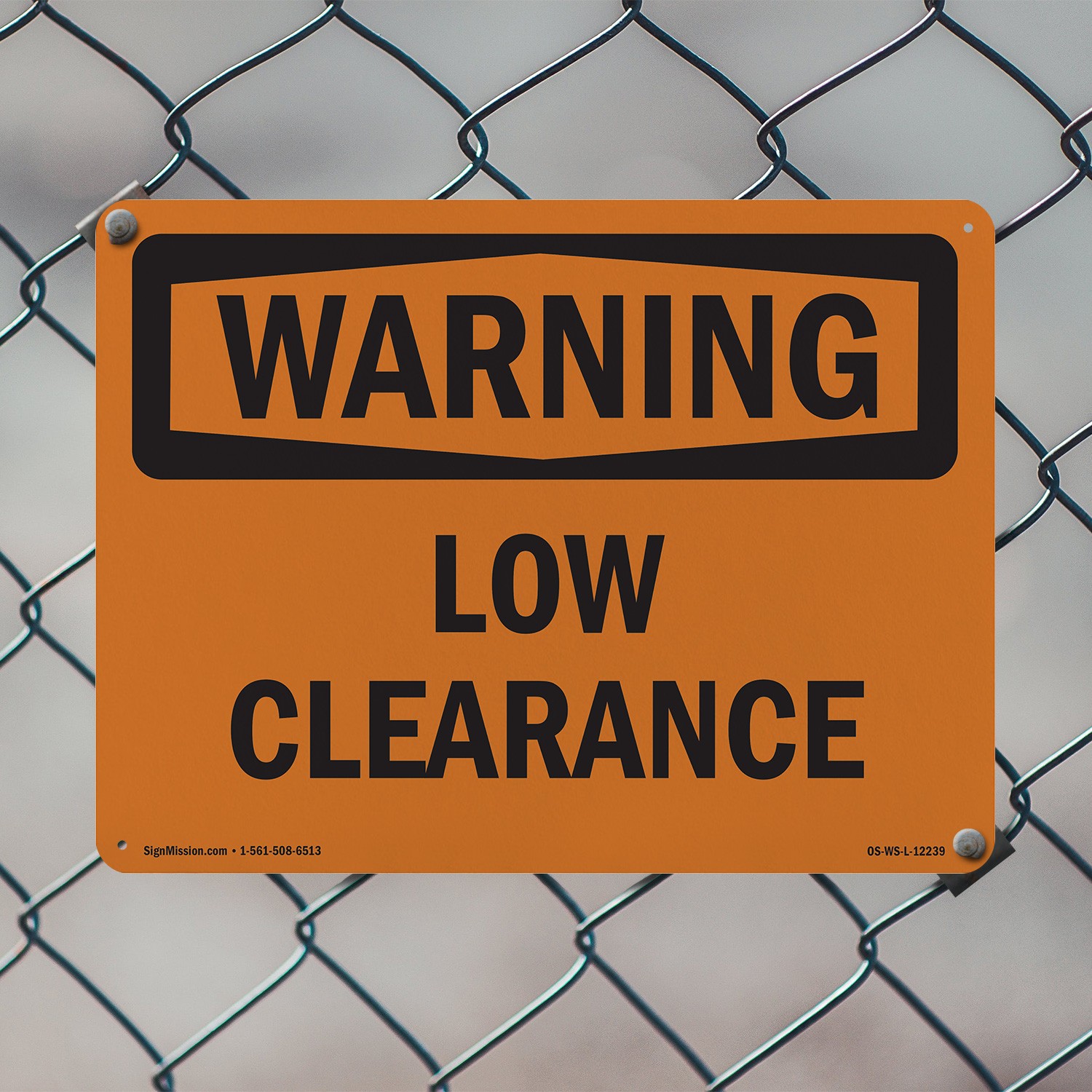 Low Clearance OSHA WARNING Sign Metal, Plastic, Or Decal – 5 or 10 Pack