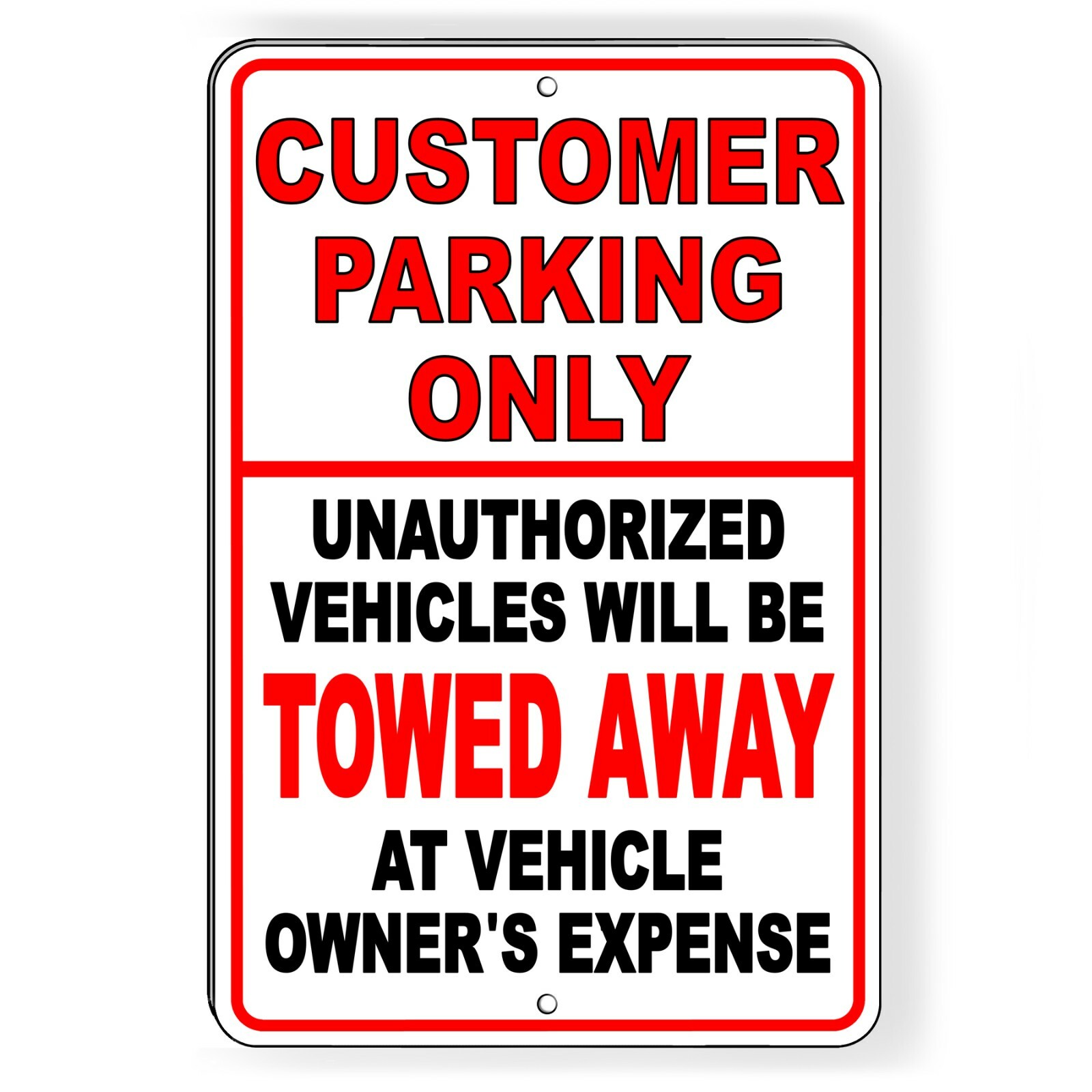 Customer Parking Only Unauthorized Vehicles Will Be Towed Sign warning no SCP003