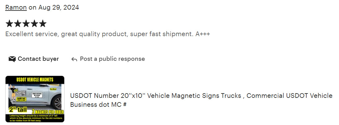 2 PACK US DOT # – 10×20 INCH CUSTOM CAR MAGNETS MAGNETIC AUTO TRUCK SIGNS