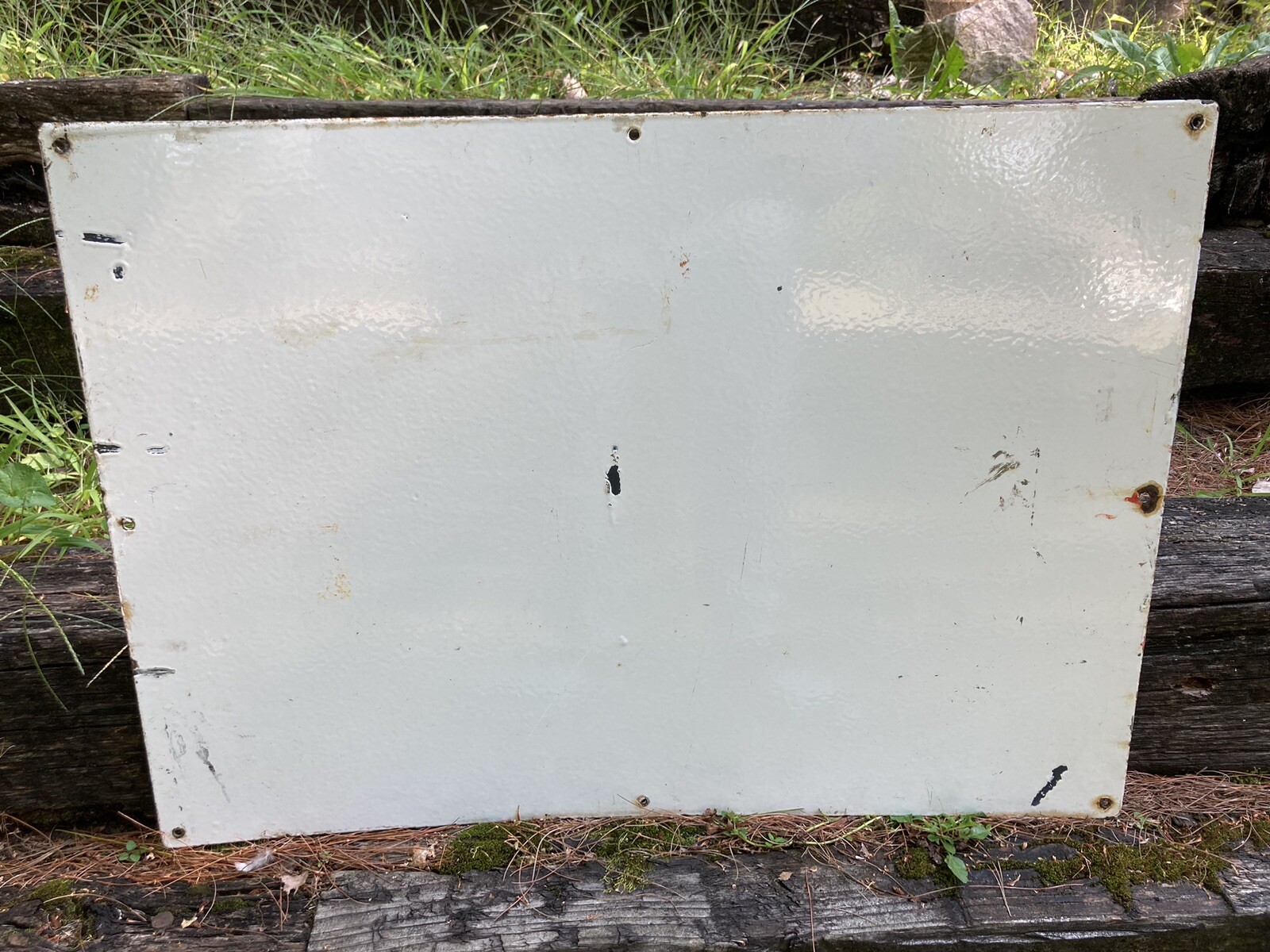 Antique 1950s One Way Do Not Enter Porcelain Sign 28” X 20” Glossy