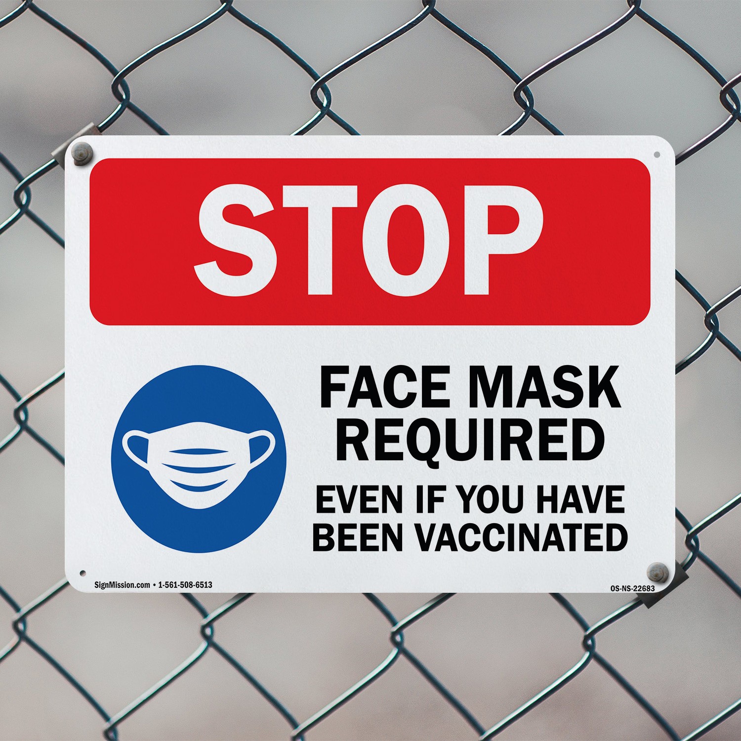 Stop Face Mask Required Even If You Have Been Public Safety Sign 5 or 10 Pack