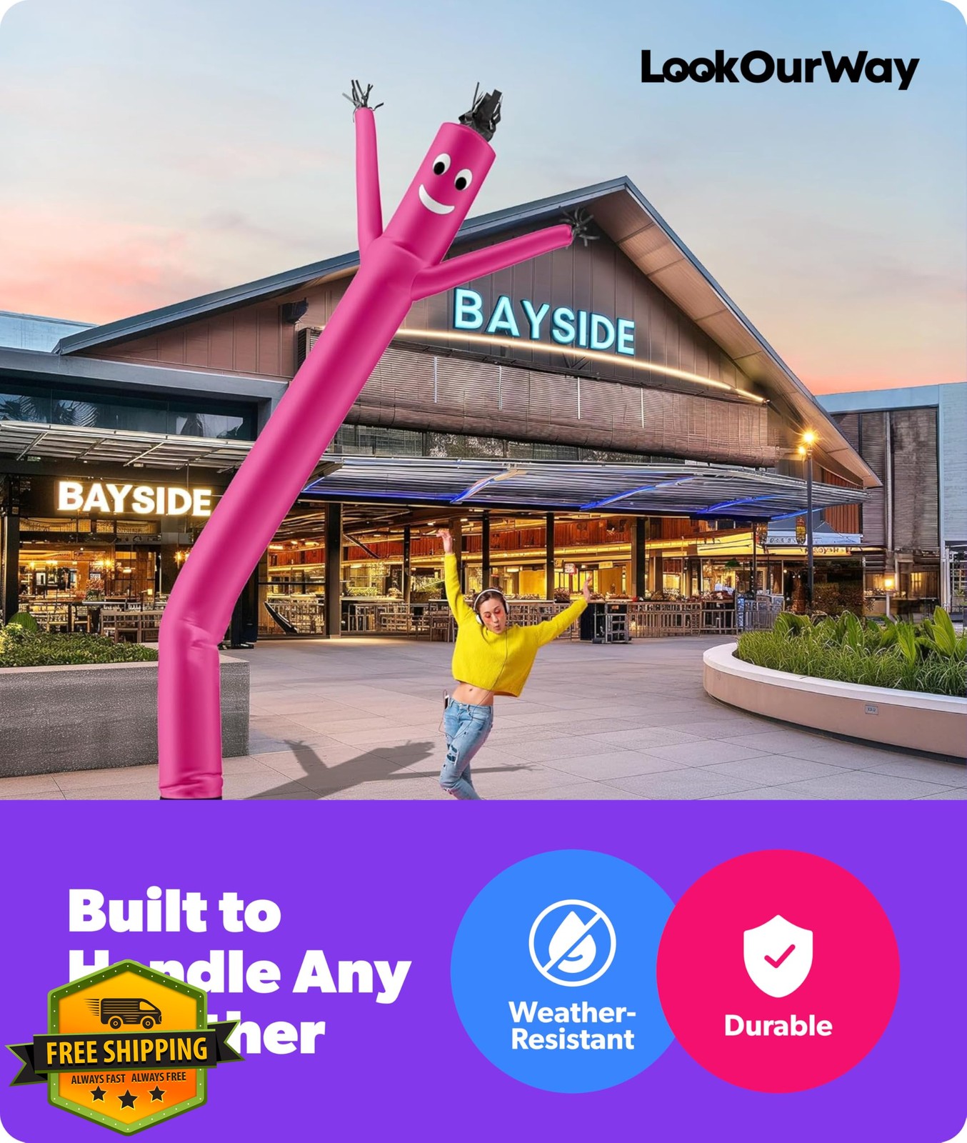 LookOurWay Air Dancer 20ft Pink Attachment