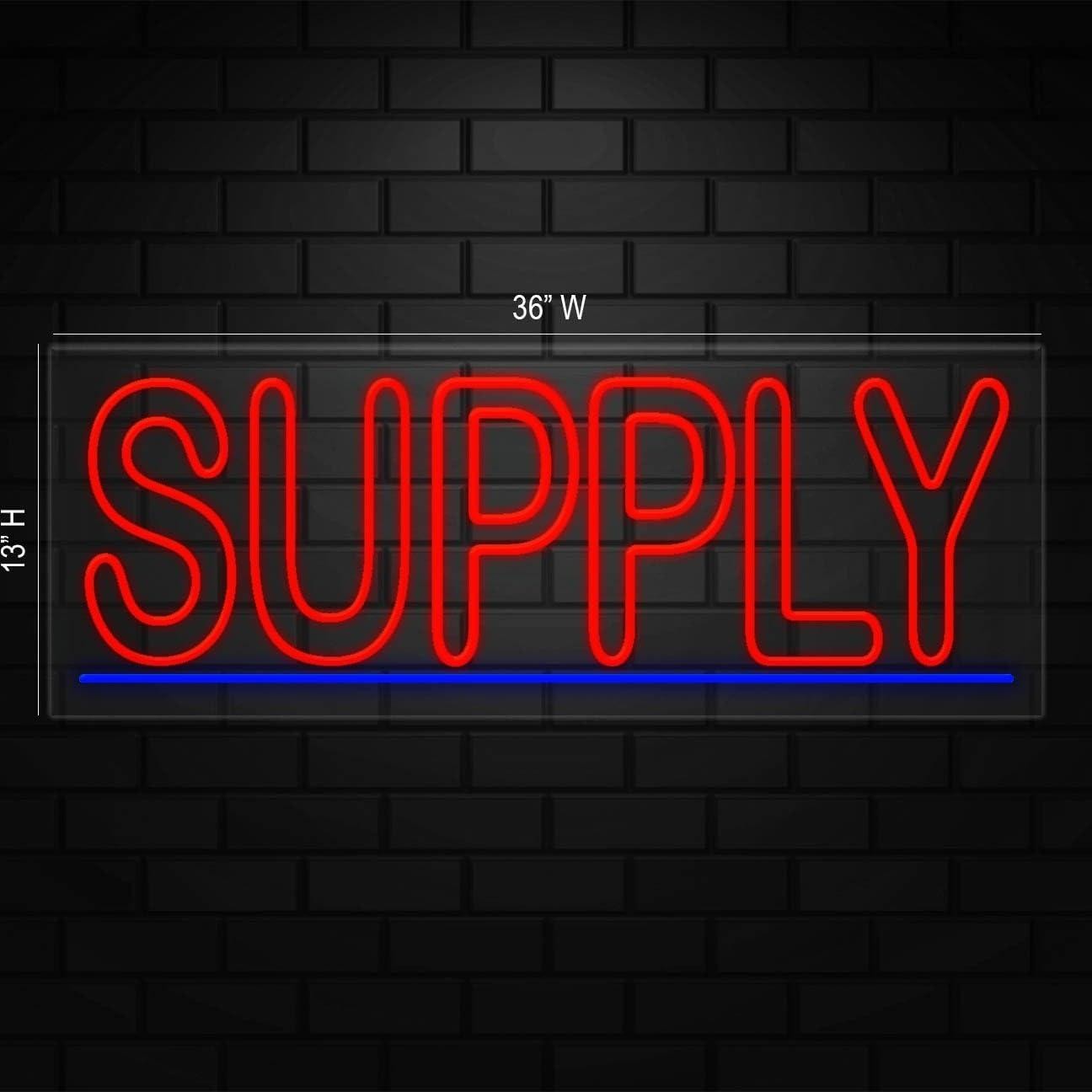 Supply Neon Sign for Retail Displays | LED Flex Neon | 36&Prime;W x 13&Prime;H x 1&Prime;D