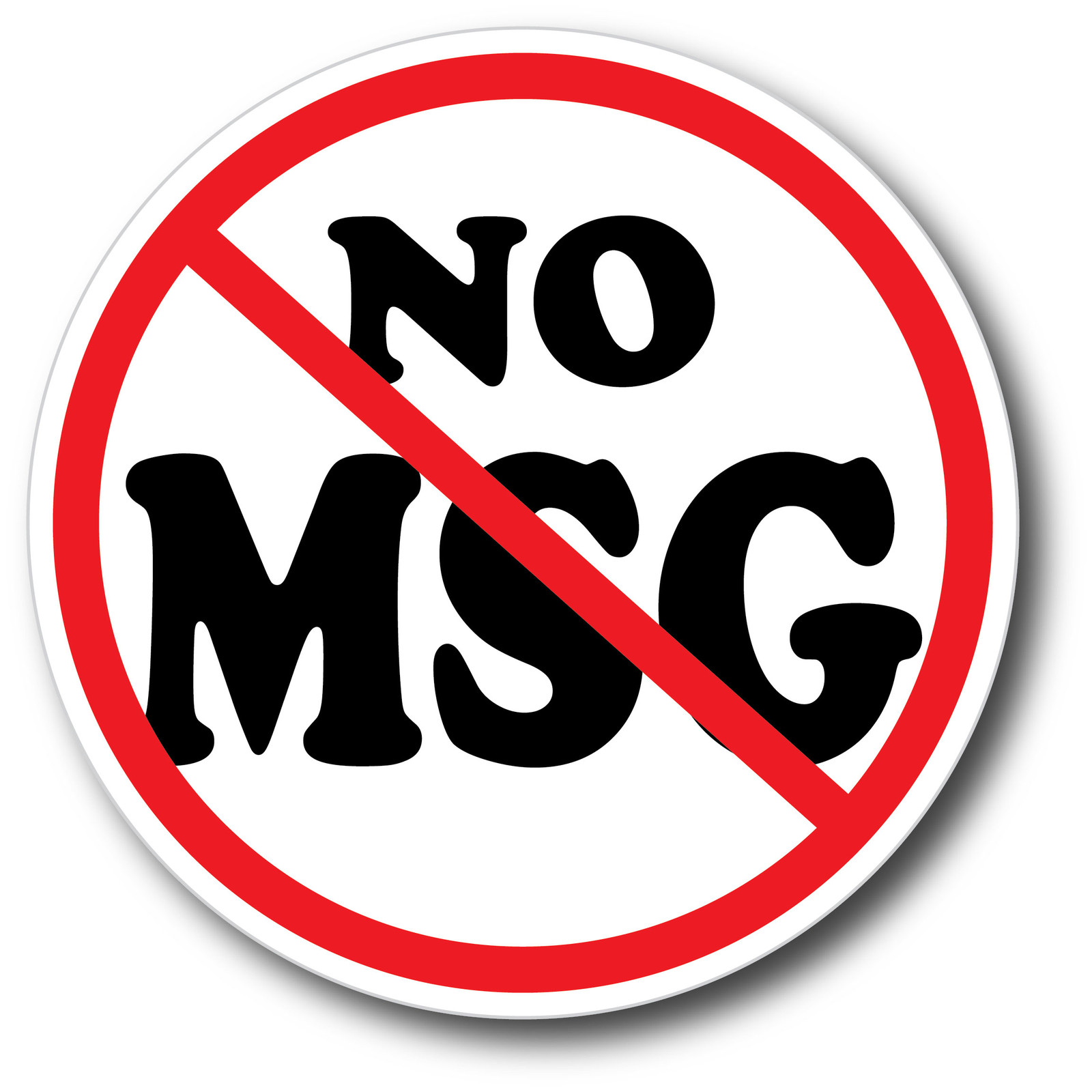 No MSG High Quality Decal Sticker Sign Store Food Court 4&Prime; High Gloss Outdoor