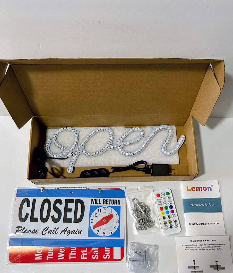 LED Open Sign, 16×6 Inch – Flashing Modes, Ideal for Restaurant, Bar, Salon
