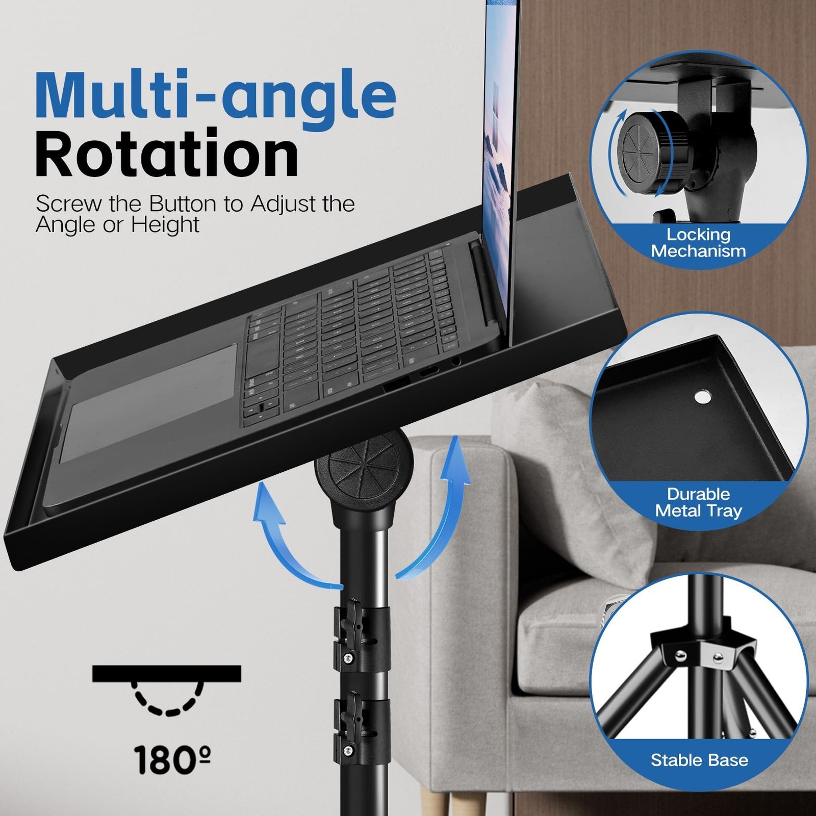 Projector Stand, 33LB Load Bearing & 22-55&Prime; Height Adjustable, for Projector/…