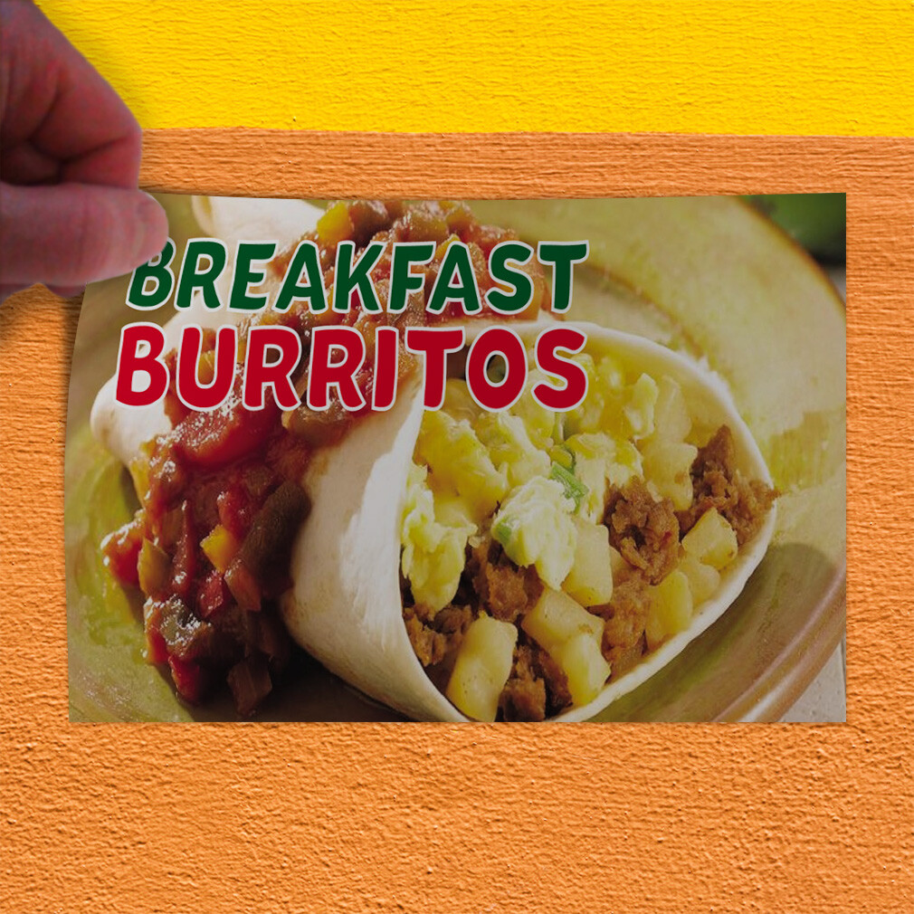 Decal Stickers Breakfast Burritos Advertising Printing B Vinyl Store Sign Label