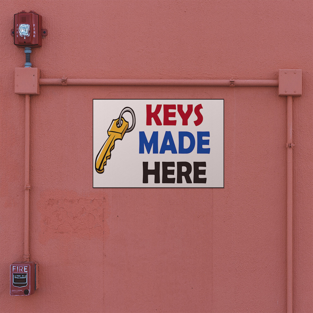 Decal Stickers Keys Made Here Vinyl Store Sign Label Business