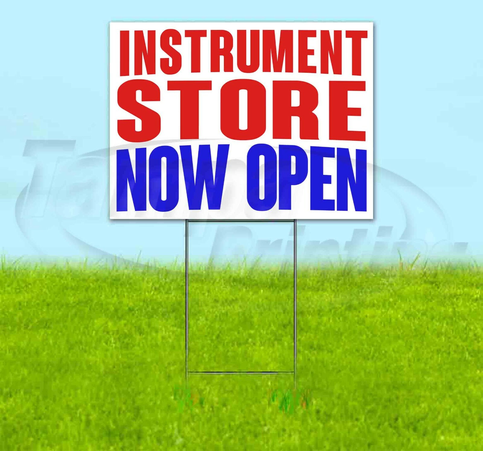 INSTRUMENT STORE NOW OPEN Yard Sign Corrugated Plastic Bandit Lawn Decoration