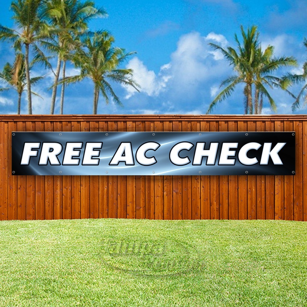 FREE AC CHECK Advertising Home Vehicle Vinyl Banner Flag Sign USA XL01823