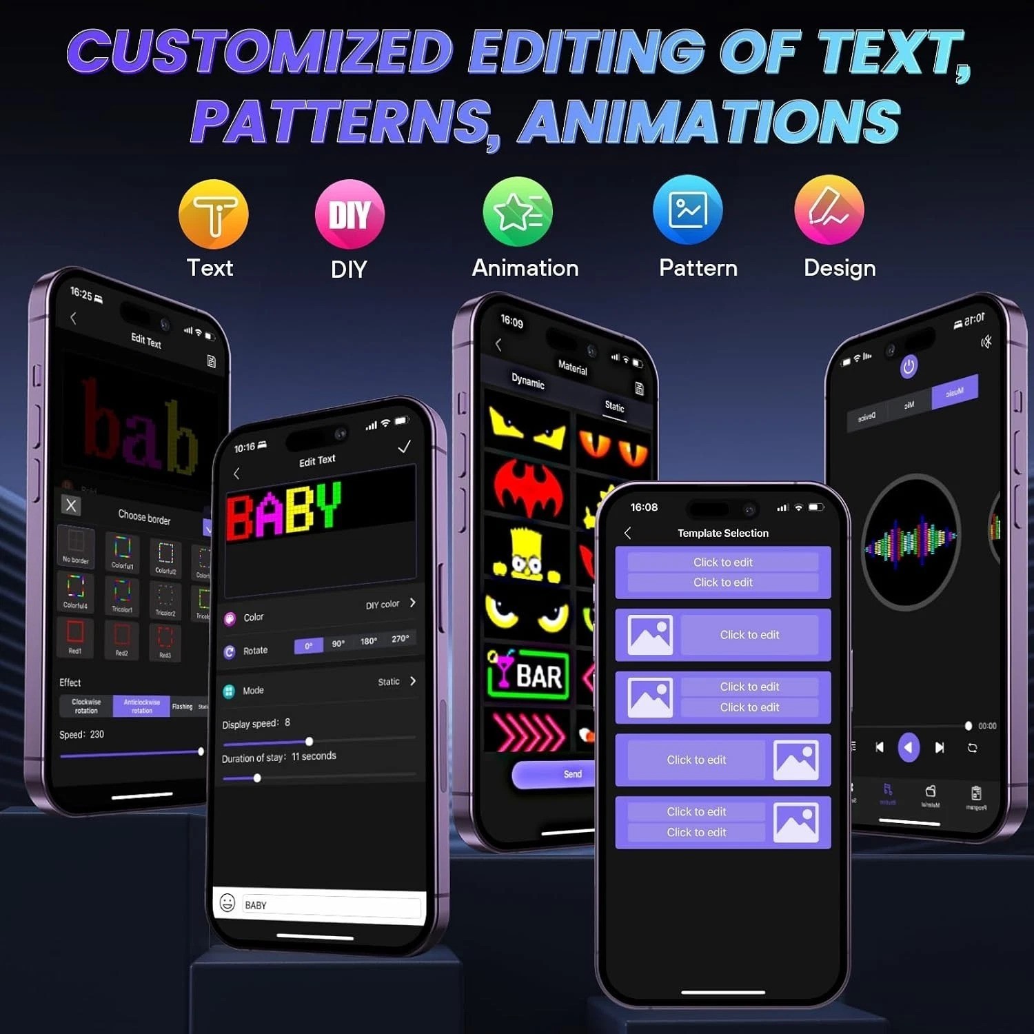 Vibrant Dual Row LED Light Sign for Cars – 10.6 »x4.7 » with APP Control