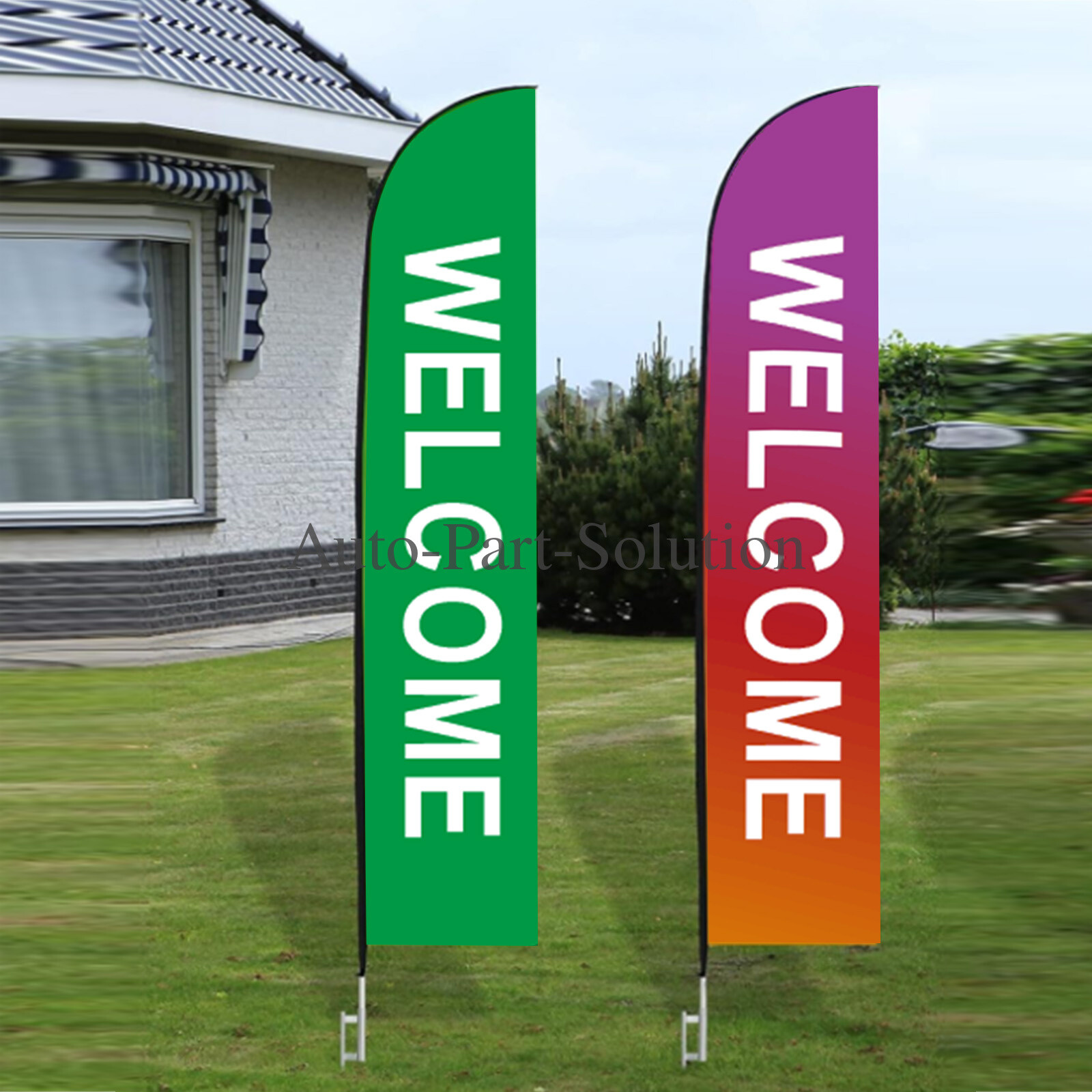 2/3/4-Piece Advertising Flagpole Stand Open Feather Flags with Pole Kit