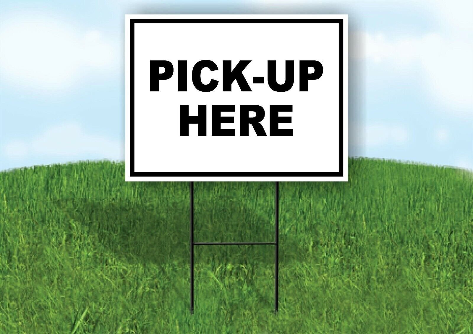 PICK UP HERE BLACK Yard Sign Road with Stand LAWN SIGN