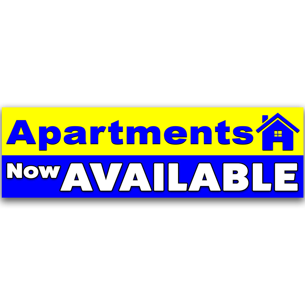 Apartments Available Now Vinyl Banner with Optional Sizes (Made in the USA)