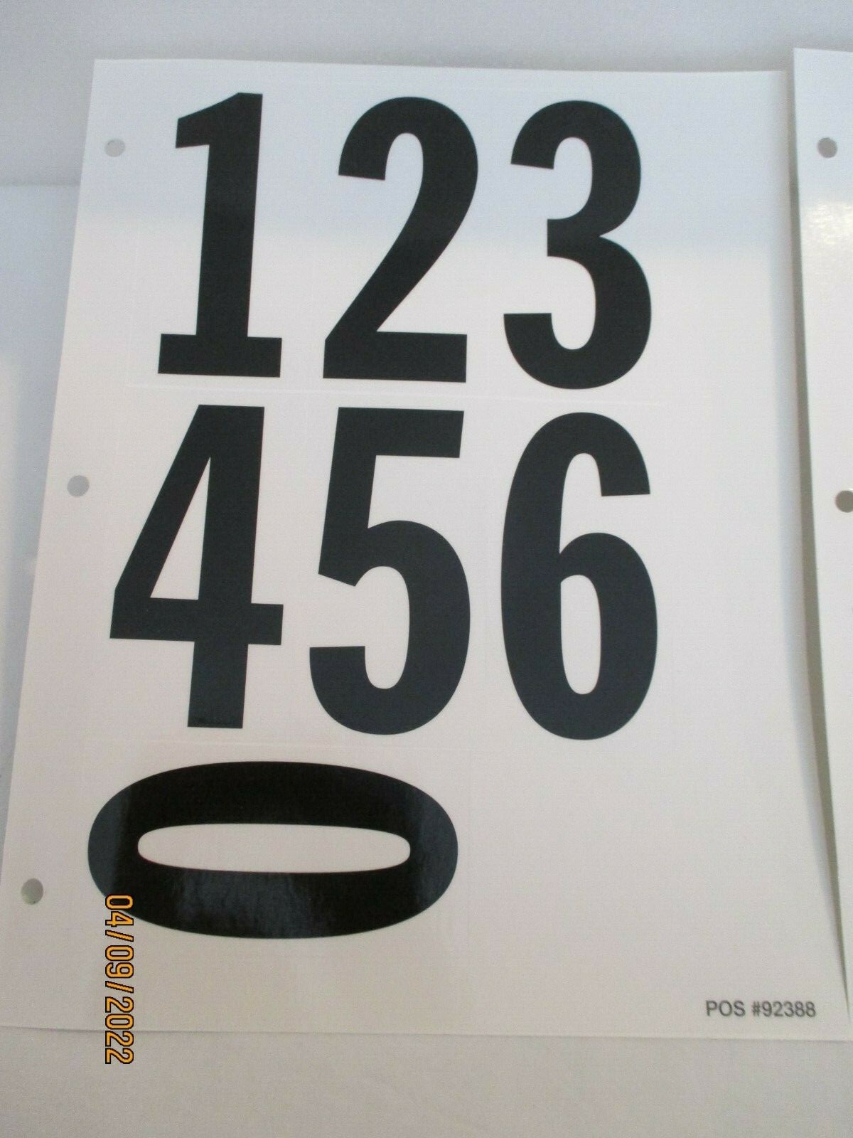 Vinyl 4&Prime; Black Numbers 4&Prime; 0 thru 9 Twelve TOTAL Sheets 84 Total Numbers