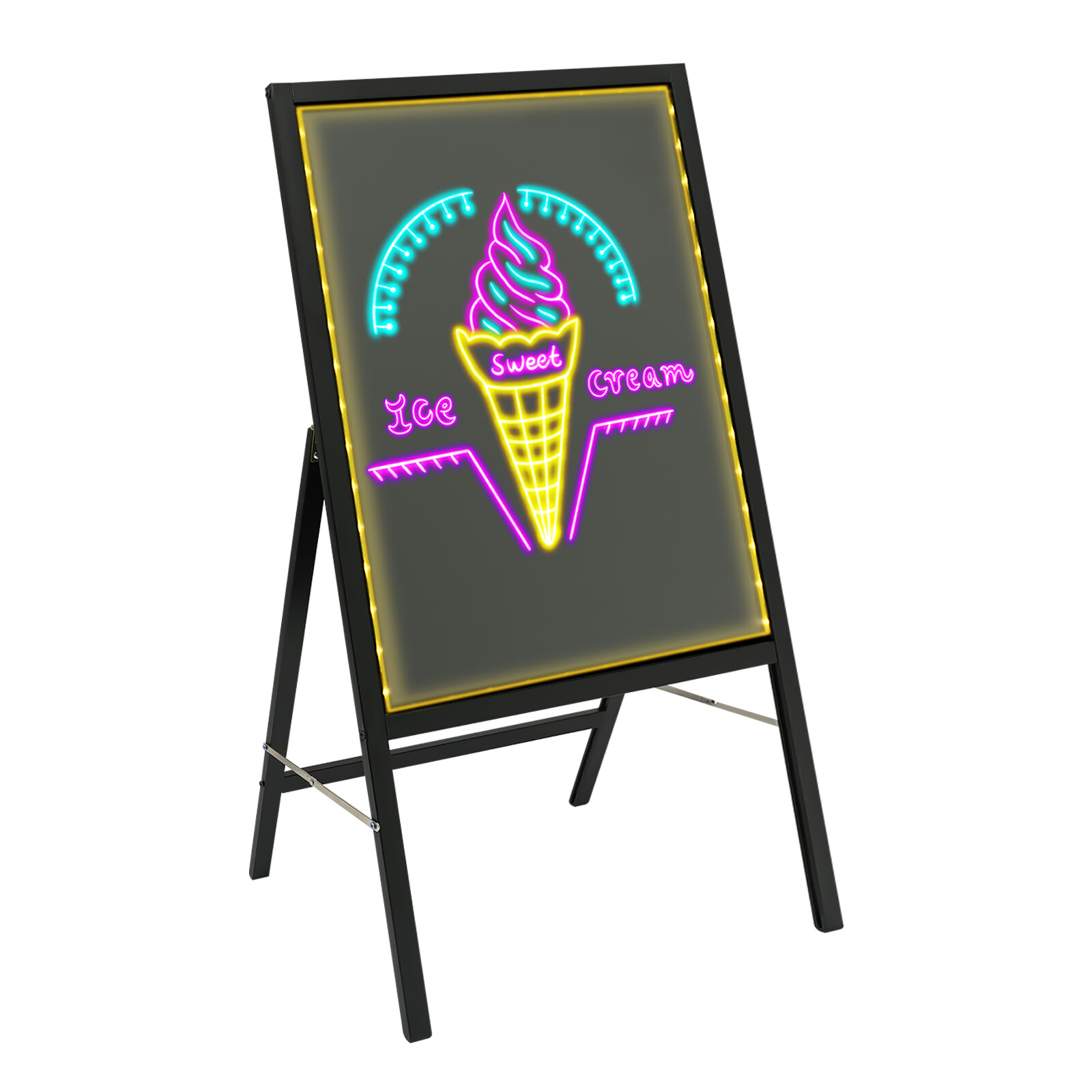 LED Message Writing Board,50*70cm Illuminated Erasable Menu Board Sign 7 colors