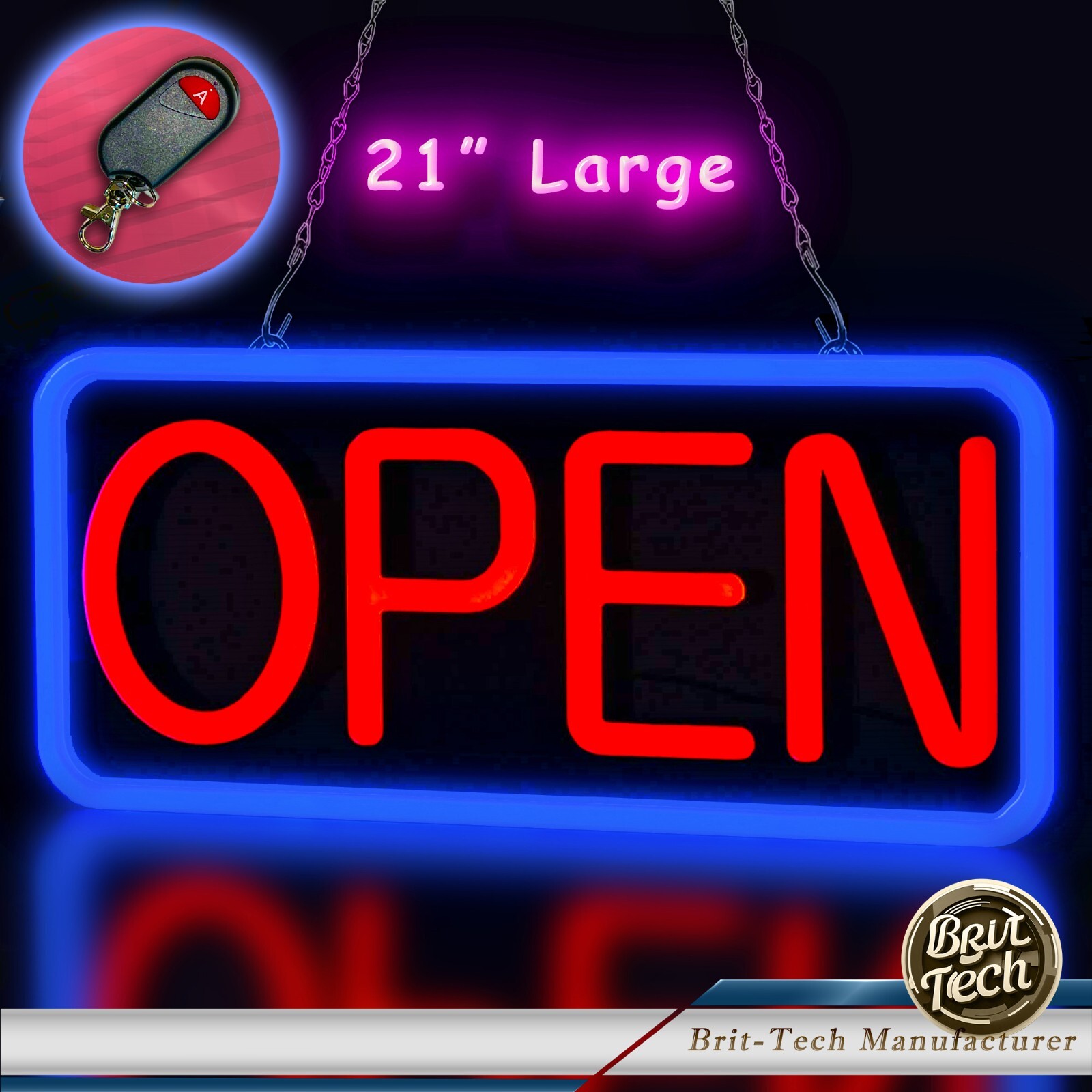 Large LED Open Sign 21&Prime; Neon Light Bright for Restaurant Bar Store Shop Business