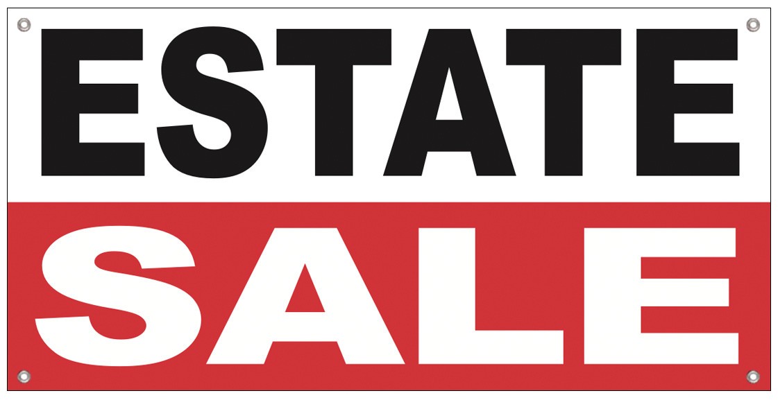 2×4 ft ESTATE SALE Banner Sign Polyester Fabric With Grommets wrb