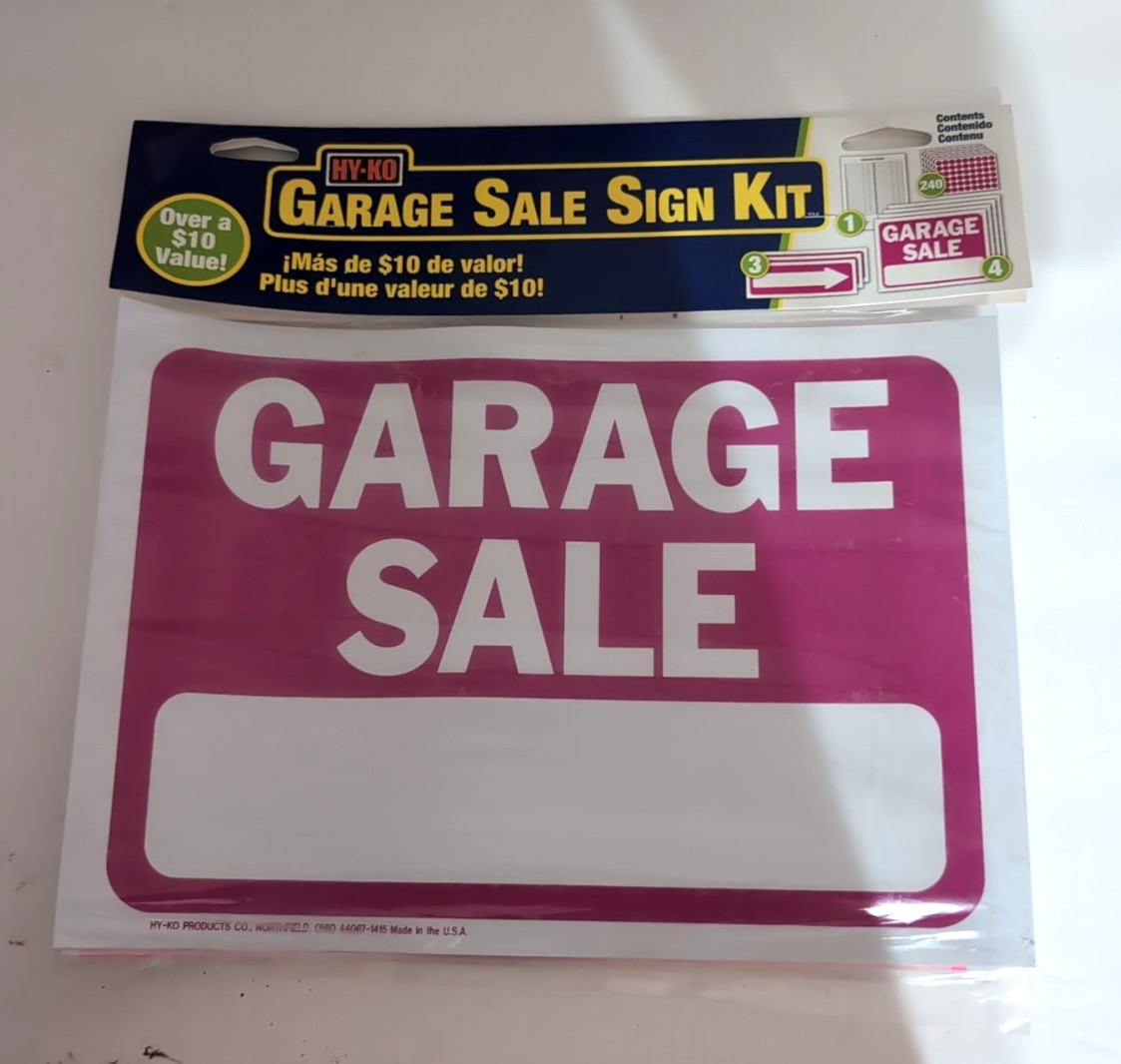 Hy-Ko Garage Sale Sign Kit – 240-Piece Set – Signs, Arrows & Price Labels – New