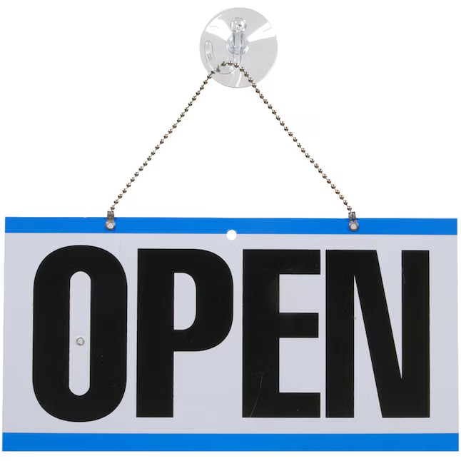 Hillman Open/Closed – with Clock 5-in x 11-in Plastic Business Sign