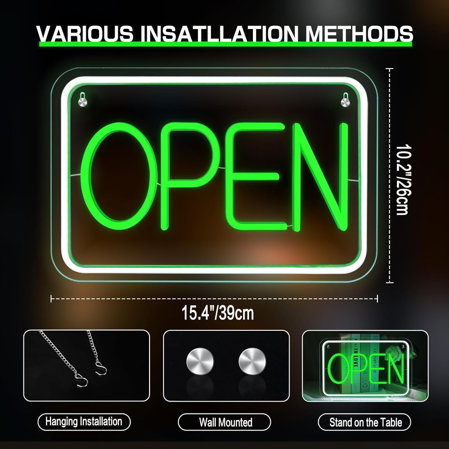 Open Signs for Business Bright and Dimmable Neon Sign LED USB Powered Light Up