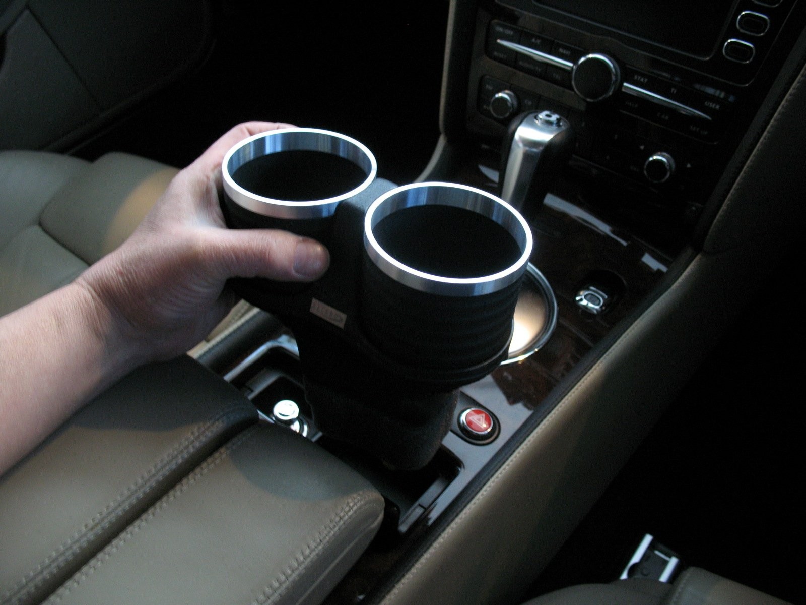 ALCABO Drink Holder, Black/Ring Cup, for Bentley Continental GT/GTC/Flying Spur