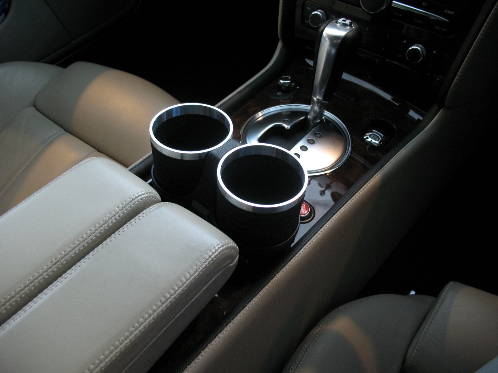 ALCABO Drink Holder, Black/Ring Cup, for Bentley Continental GT/GTC/Flying Spur