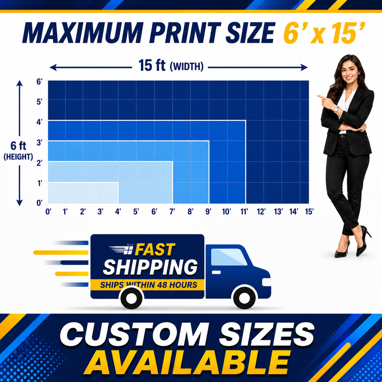 Custom Vinyl Banner Outdoor Waterproof UV Resistant 13oz Heavy Duty Fast Ship