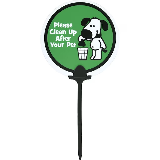 Hillman Canine Clean Up – with Stake 8-in x 6-in Plastic Pet Sign