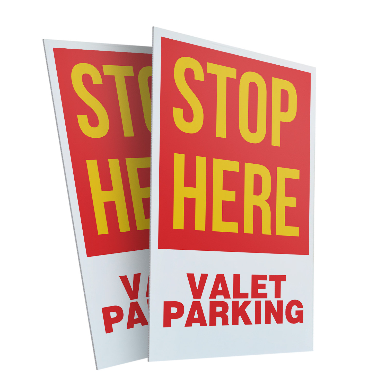 Stop Here Valet Parking Heavy Duty A-Frame Sidewalk Sign Traffic Control Clear