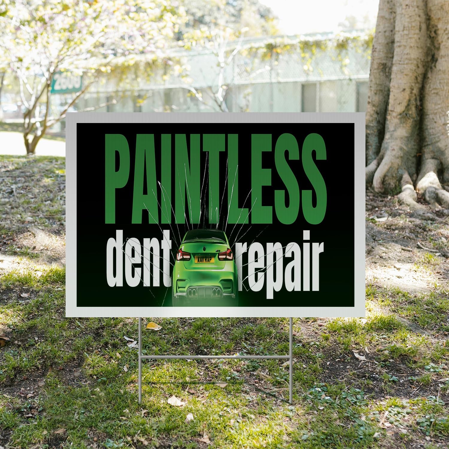 Paintless Dent Repair Yard Sign 24 Inch x 36 Inch Single Sided Weatherproof H…