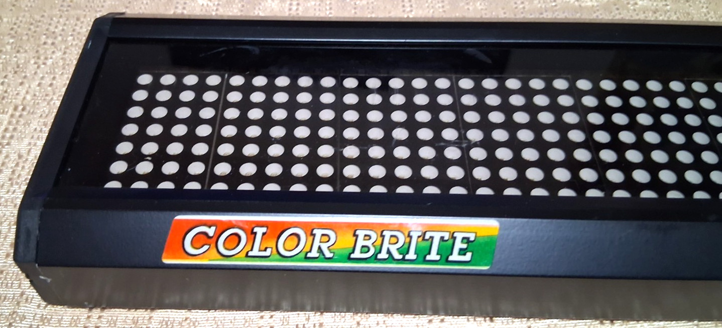 Good Used COLOR-BRITE SW-214CR Lighted Multi-color Scrolling Sign 26&Prime; x 4&Prime;