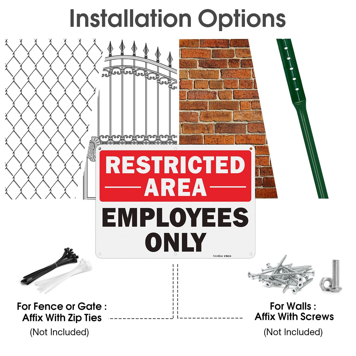 Employees Only Restricted Area Sign 14 x 10 Inch