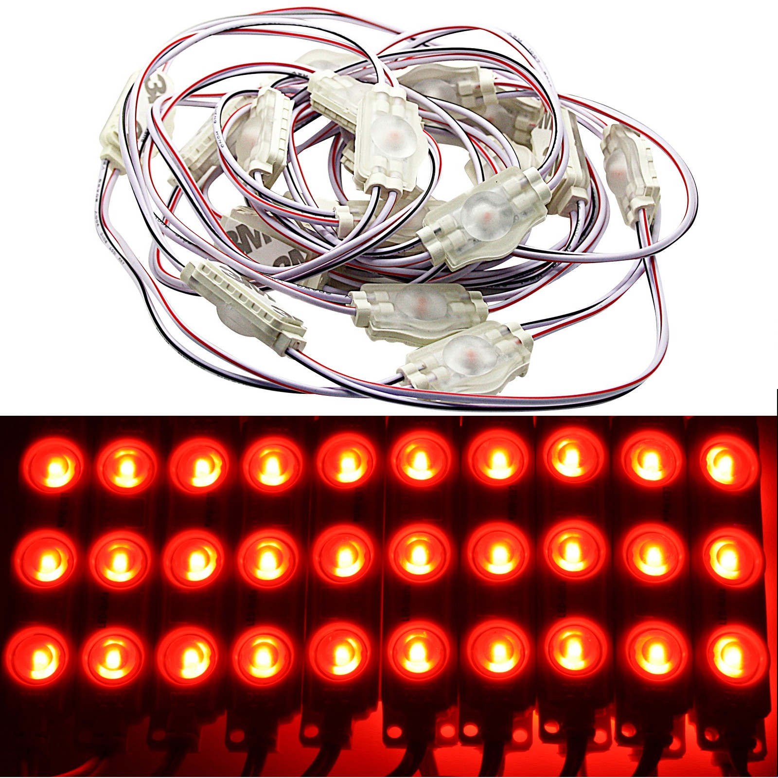 20X LED 1X Chain Module Red 12V Waterproof Werbetechnik Ad Lighting IP65