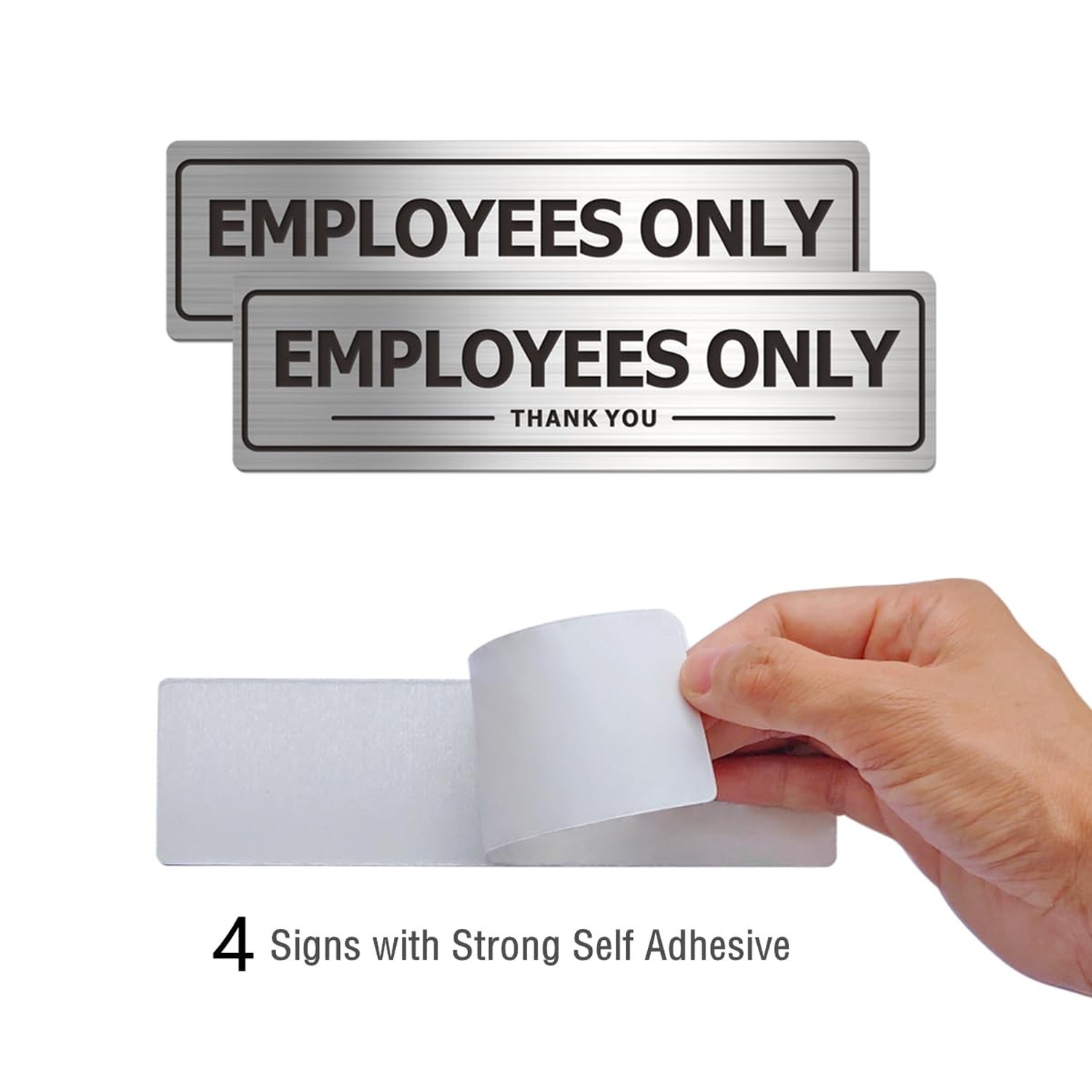 Employees Only Sign, Metal Self-Adhesive Signs for Business Door Wall, Alumin…