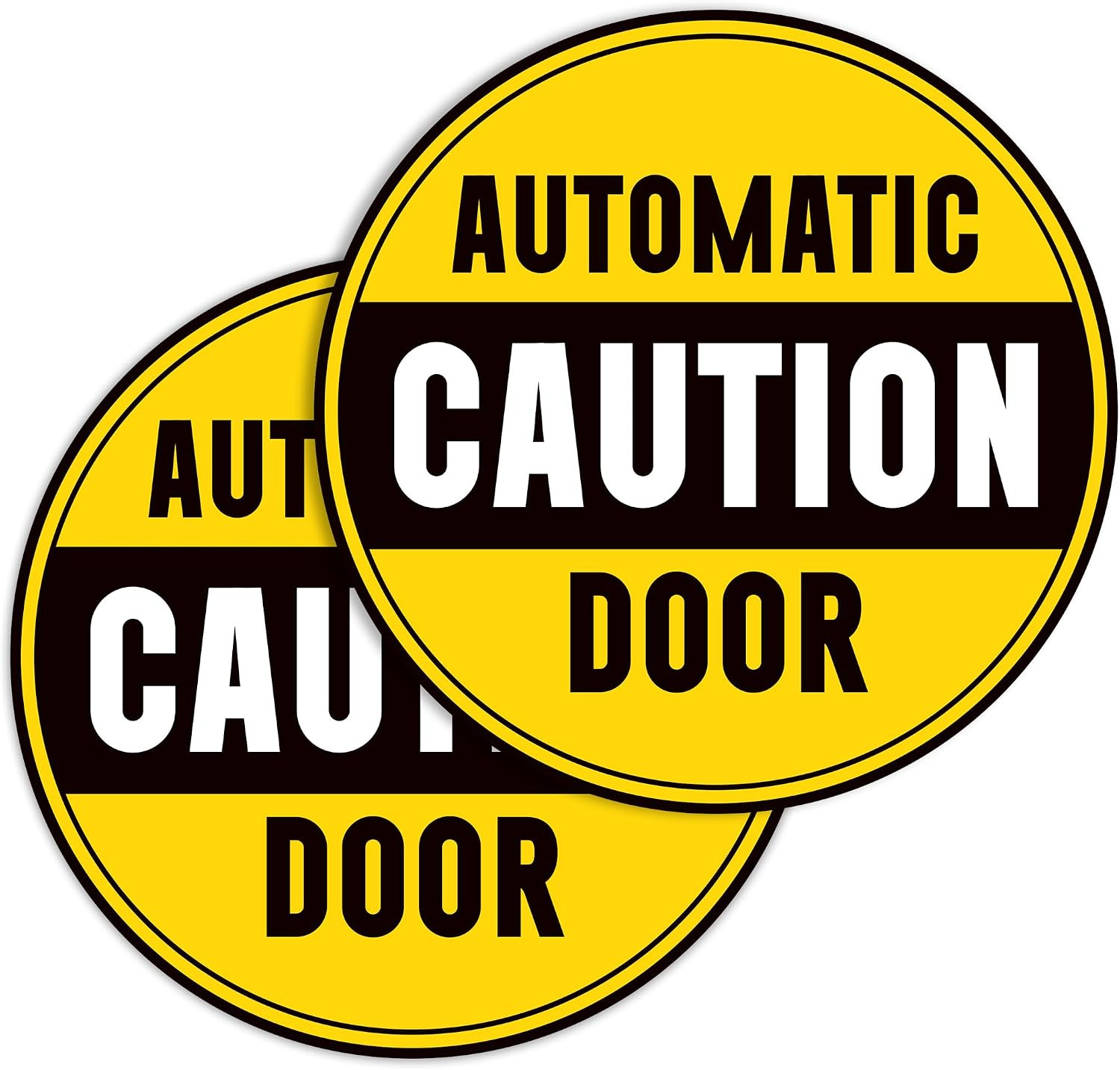 2PCS Caution Automatic Door Signs, Easy Installation Self Adhesive Vinyl Automat