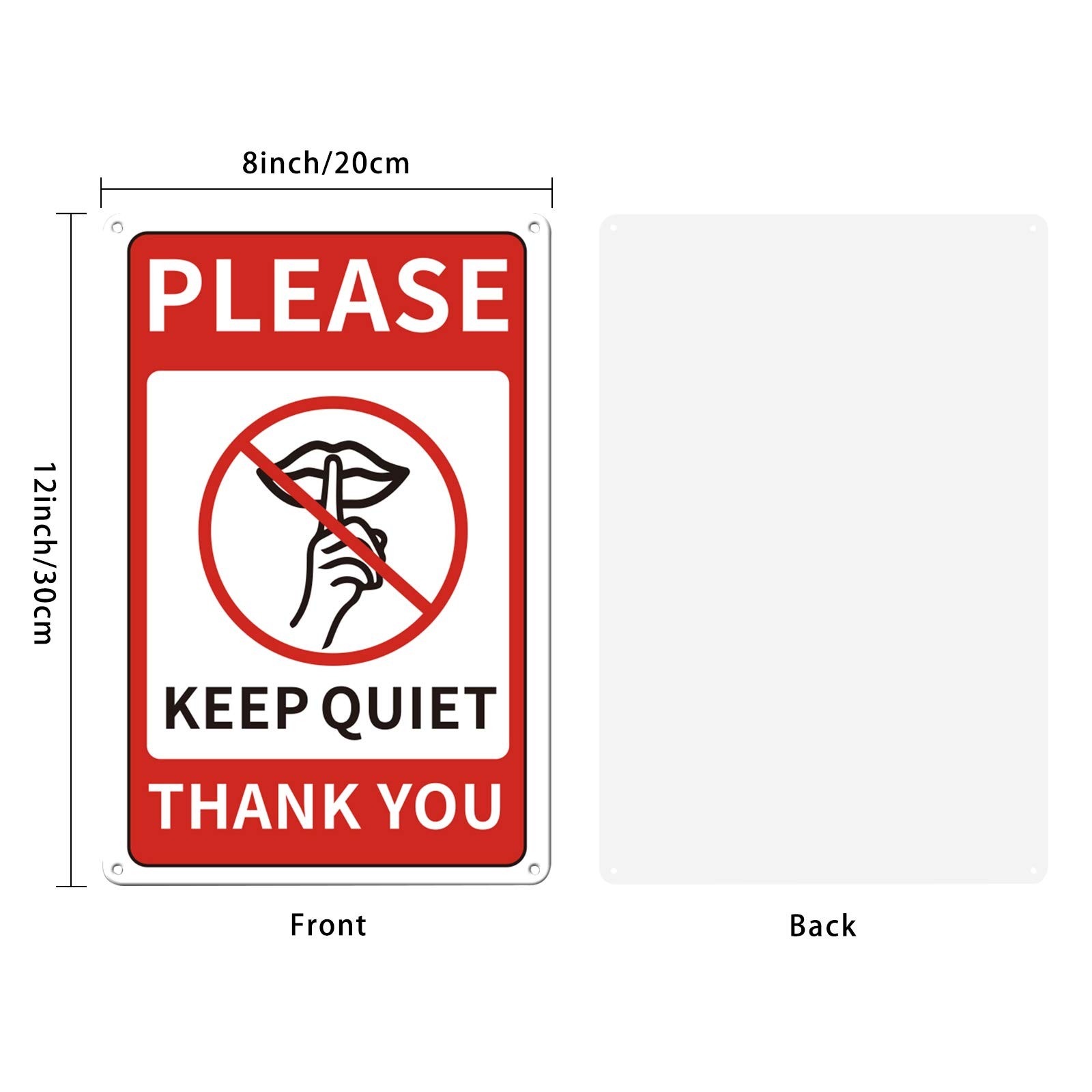 8×12 Inch 35 Mil Aluminium Mute Sign Home Office Commercial UV Waterproof