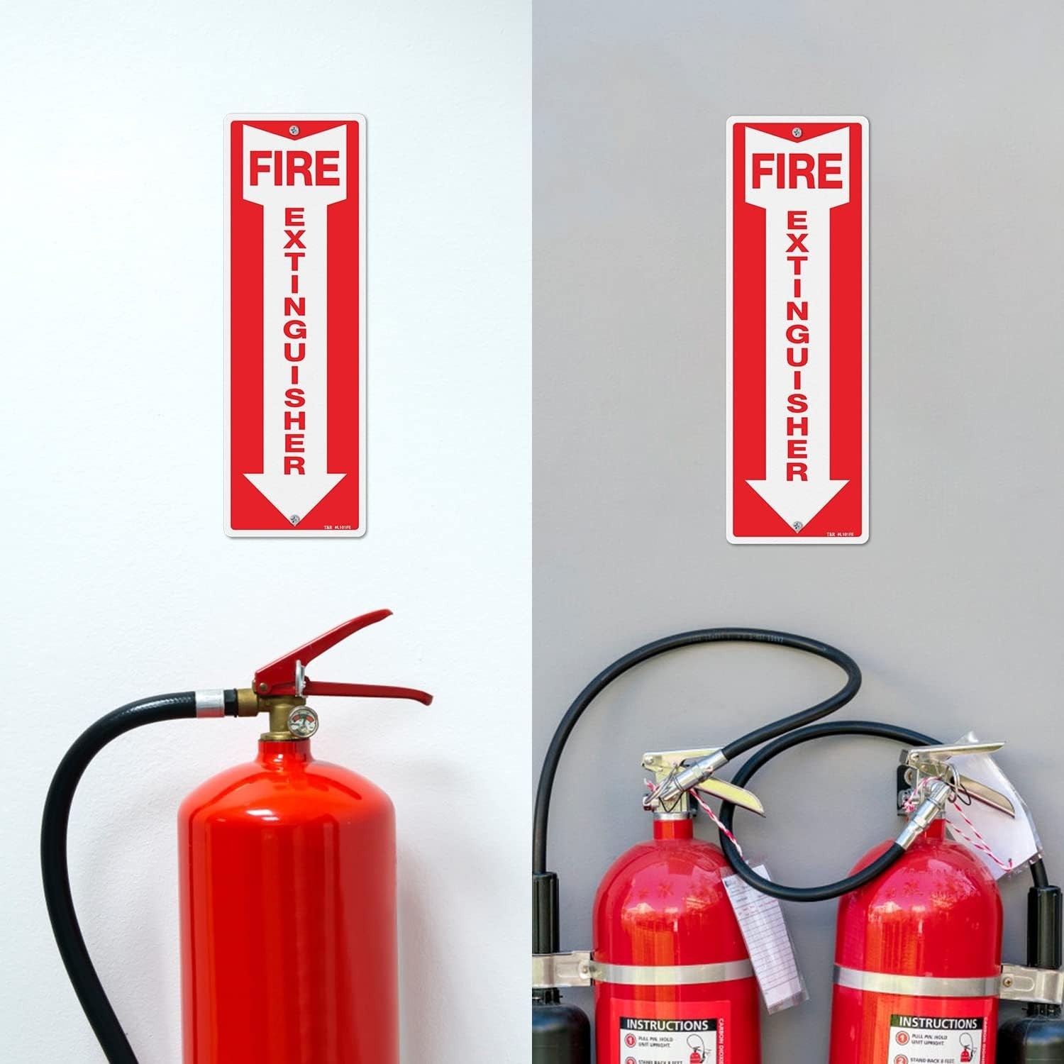Metal Fire Extinguisher Sign – 4 Pack – 12&Prime;x4&Prime; .040 Rust Free Heavy Aluminum,…