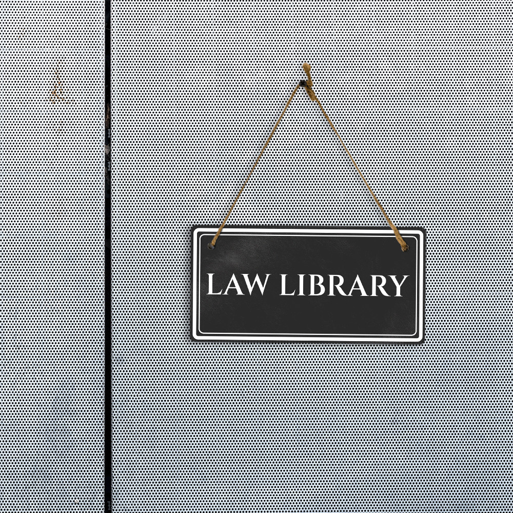 Law Library 5&Prime; x 10&Prime; Hanging Wall or Door Sign | Legal and Court Signage